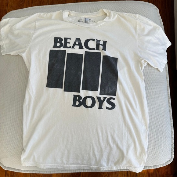 Beach Boys Graphic T Shirt White Black American Apparel Size Medium - Picture 1 of 7
